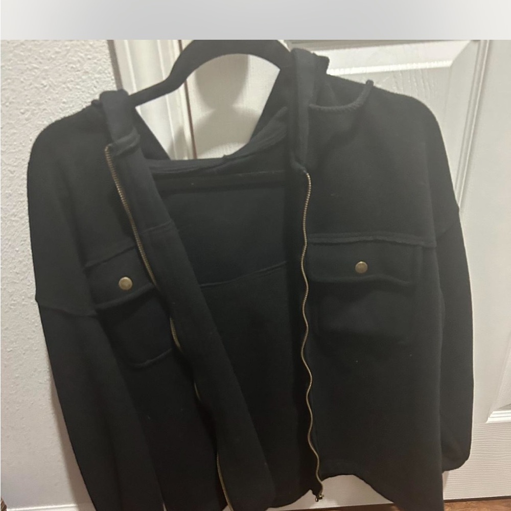 Black jacket! This is from tik tok @kristinartega’s coffee/botique!